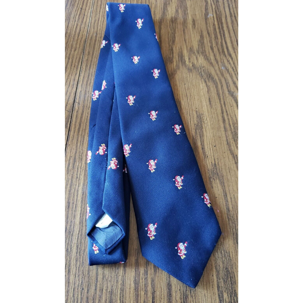 Buckingham Christmas Holiday Blue Santa Claus Necktie Tie